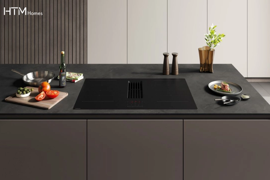 Bếp từ nhập khẩu châu Âu thiết kế tối giản, hiện đại và an toàn.