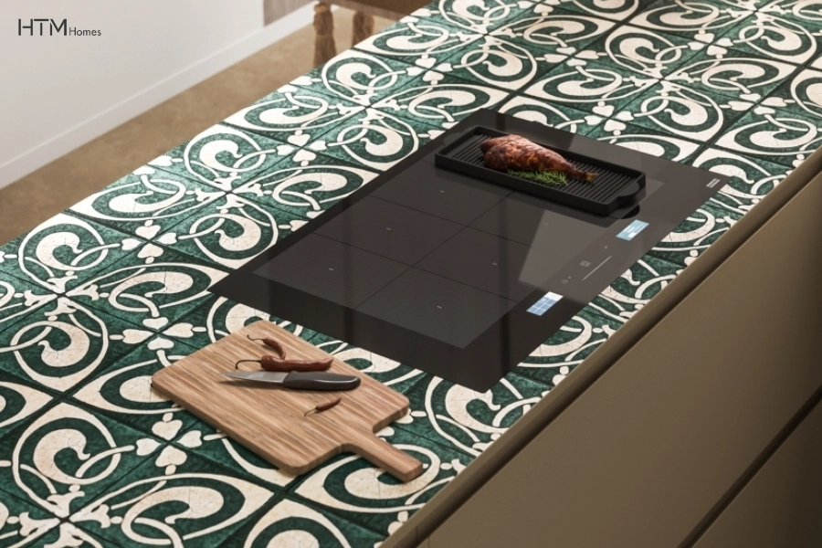 Mẫu bếp bếp từ nhập khẩu từ Thuỵ Sĩ mặt kính bản lớn 