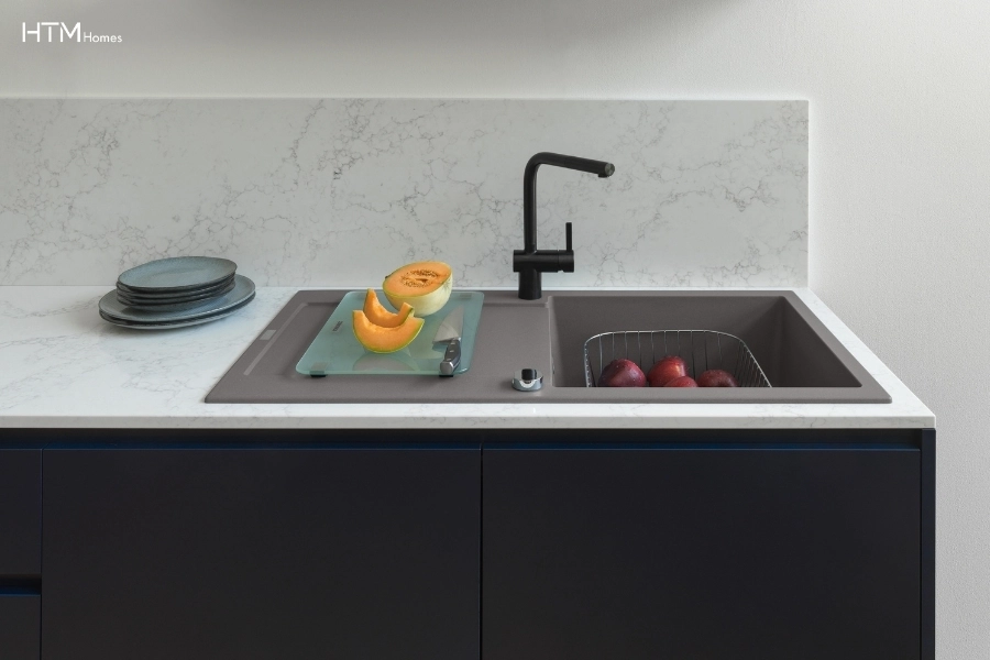 Chậu rửa chén 1 hố cao cấp lắp đặt dương bàn đá dễ thi công và chịu lực tốt