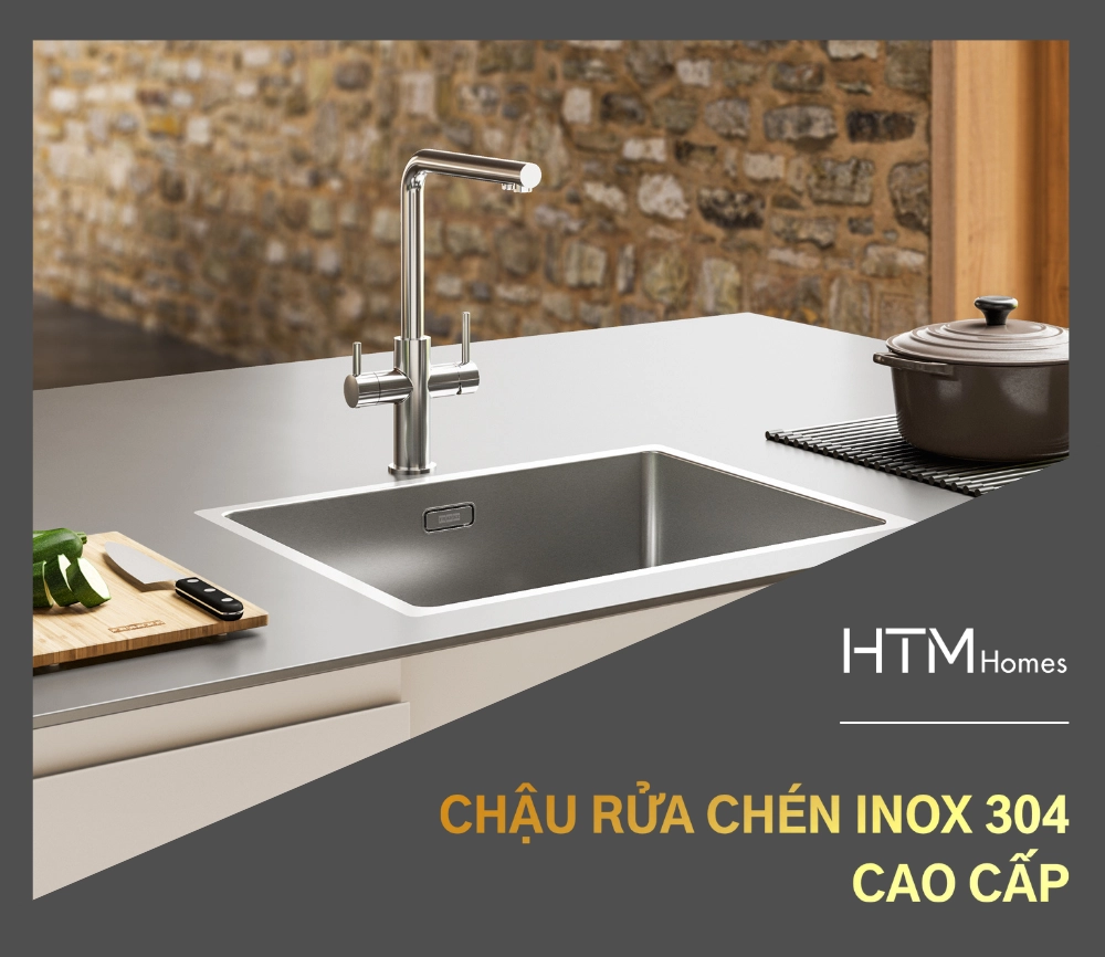 Chậu rửa chén inox 304 cao cấp cho không gian bếp tinh tế